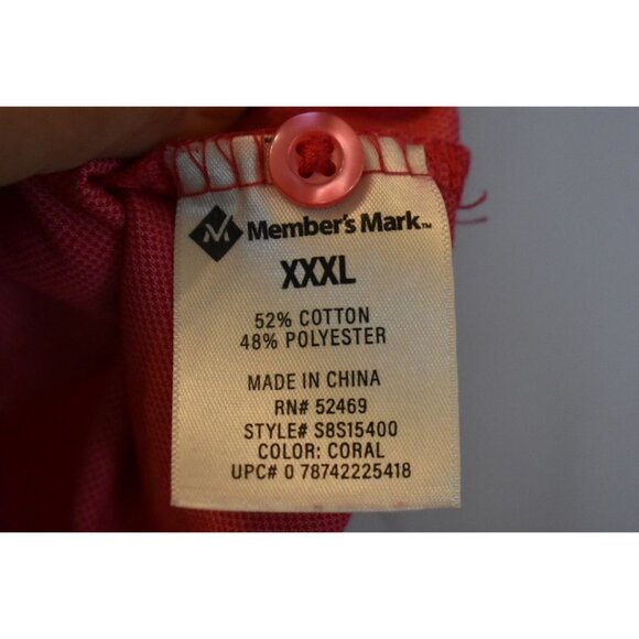 Men's Members Mark Salmon Polo Shirt Big and Tall Size XXXL - Picture 4 of 6